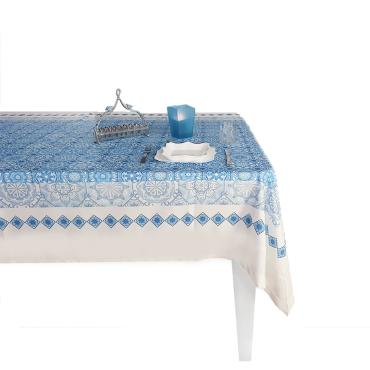 Light Blue mandalas Table cloth 150 x 150 cm